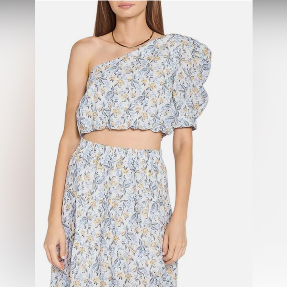 NWT Anthropologie En Saison One Shoulder Asymmetric Crop Top XS